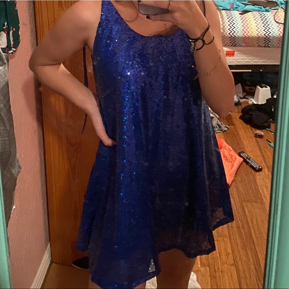 Blue Sequin Lucy In The Sky Dress - Picture 3 of 3